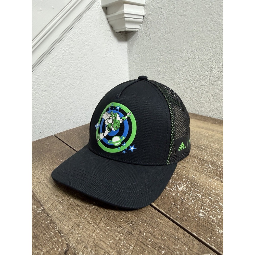 Adidas Buzz Lightyear Hat Cap Snap Back Youth One Size Black Green NEW Toy Story